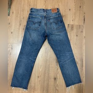 Levi’s Slim Fit Distressed High Rise Straight Leg Jeans